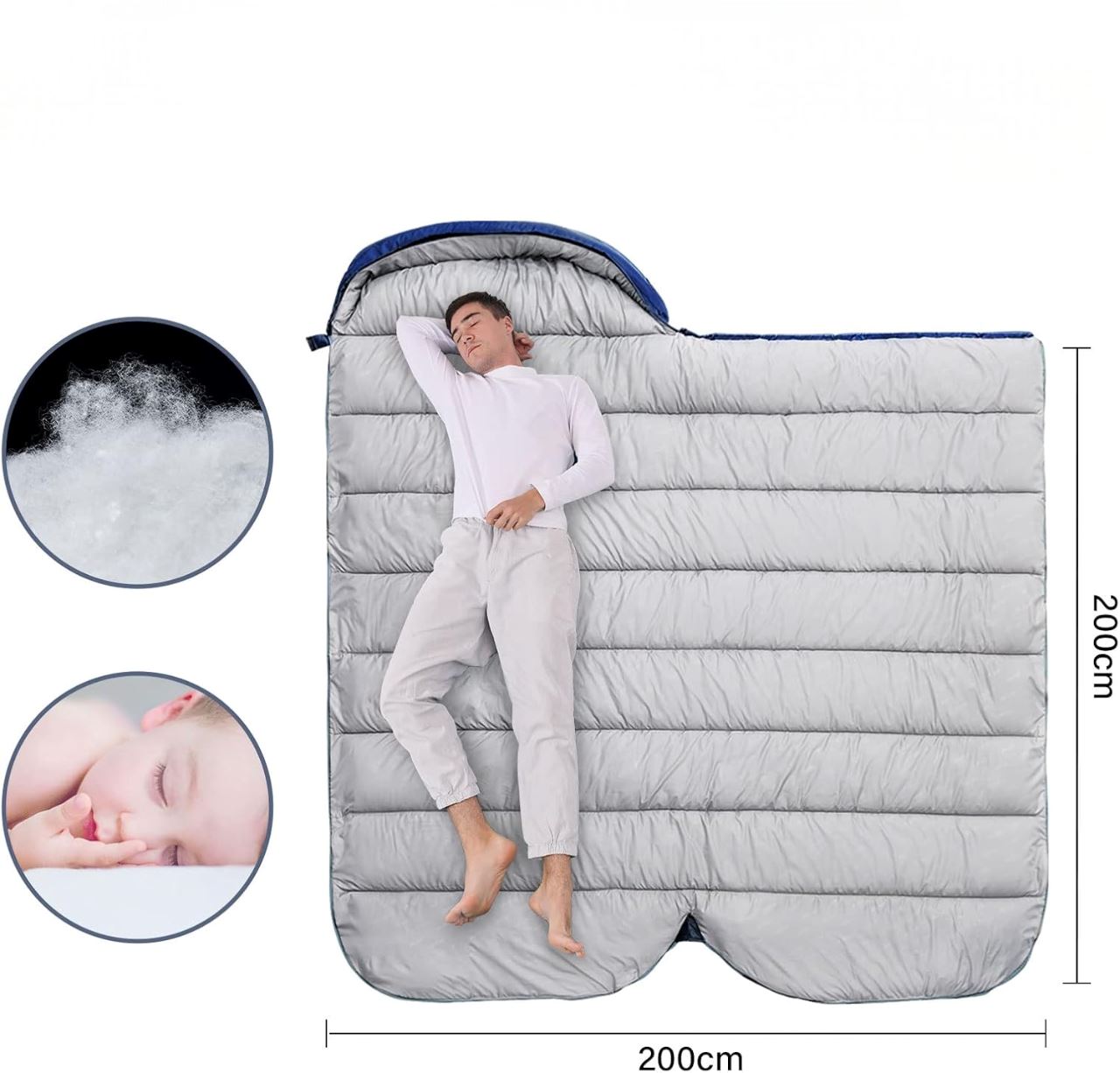 Sac de couchage - HikingSleepingbag™ - Bleu marine - Mon Univers Camping